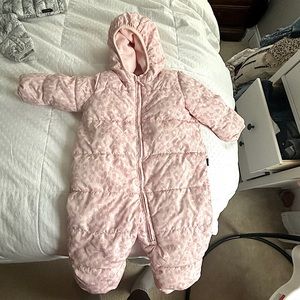 Baby girl pink leopard print snowsuit from baby gap